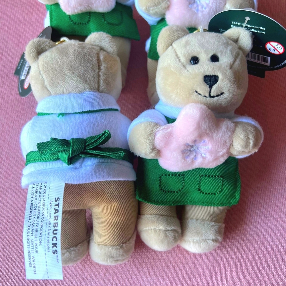 💜🌸 Starbucks Bearista Keychain Cherry Blossom Sakura Bear - Spring 2026 [NWT!]